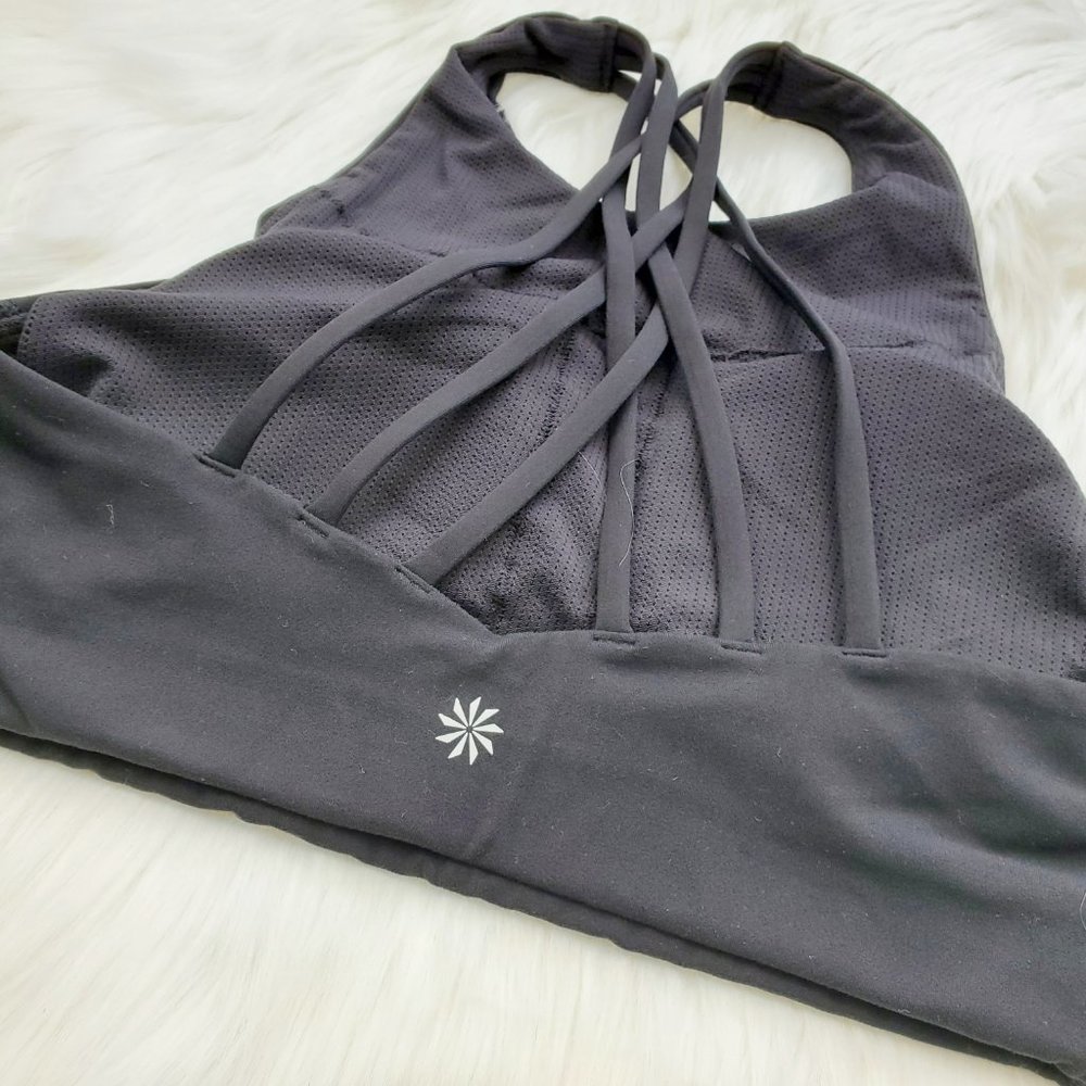 NWT Athleta Black High Neck Hyper Focused Bra - Picture 6 of 7
